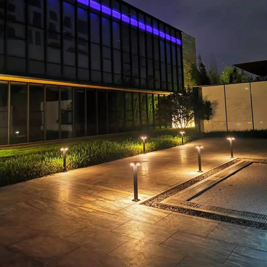 CE IP65 aluminio LED decorativo exterior Bollard lámpara Jardín Solar Luz para el camino de Lawn Yard