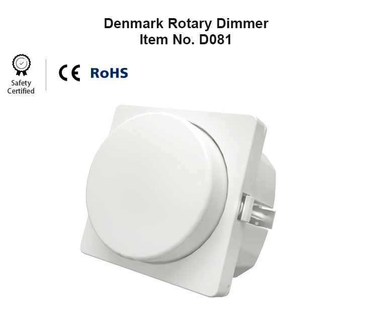 Dänemark DK 220V~240V 200W Hinterkante über Stromschutz Push Dimmschalter am ein-aus-Schalter mit Drehknopf und LED-Beleuchtungssteuerung