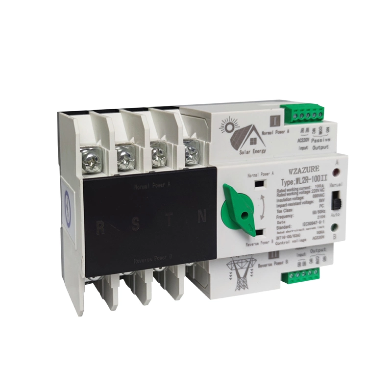 Mini ATS 2p Automatic Transfer Switch on-Grid Photovoltaic Power 100A