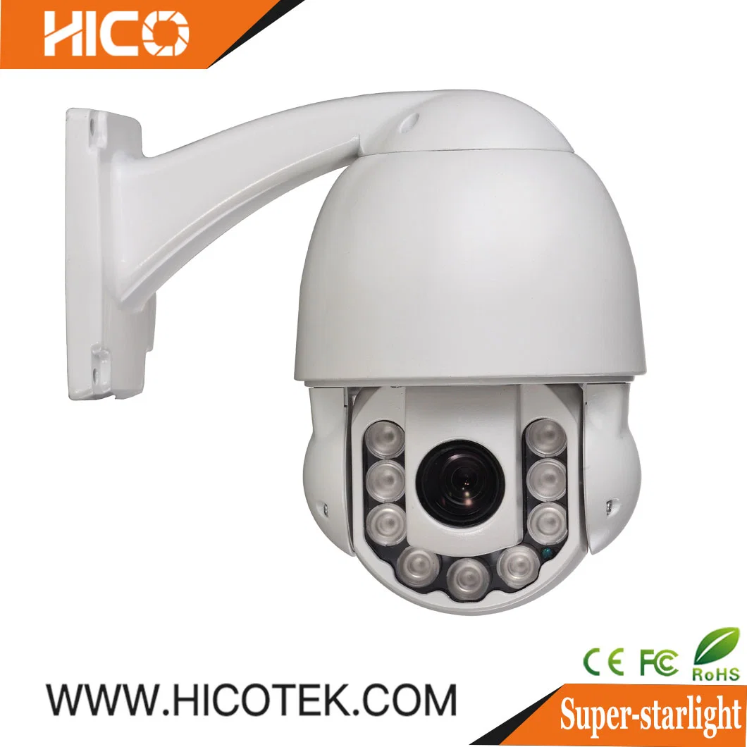 Le suivi automatique Hicotek extérieur PTZ dôme de vidéosurveillance caméra 1080p de 2 mégapixels avec zoom 10x LED Laser