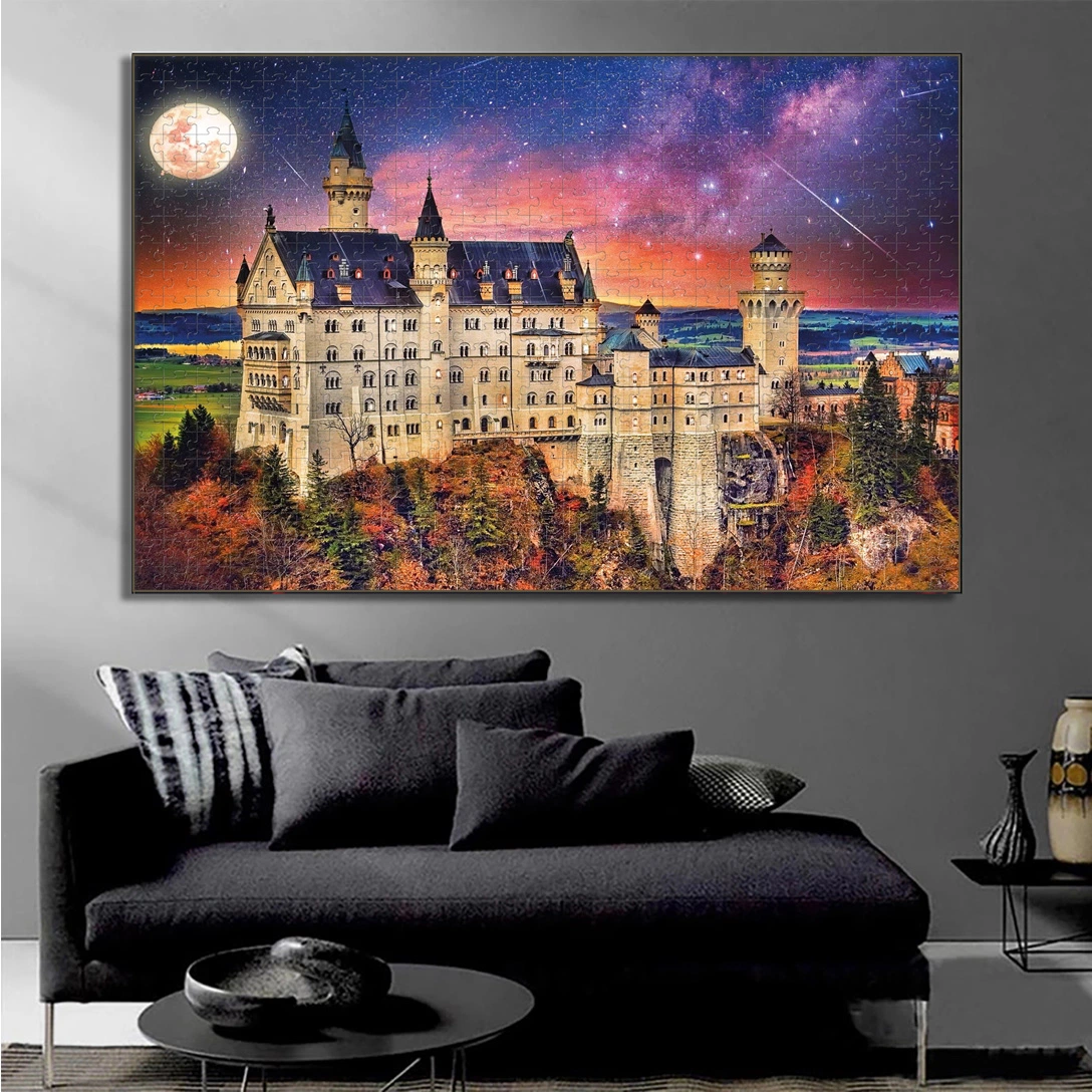 Moonlight Castle 2000 Piece Plastic Puzzle in Bulk with Customisable Patterns, Sizes and Number of Pieces for Toy Gifts for Adults and Children.