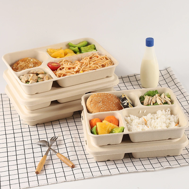 Customized Biodegradable Bagasse, Bamboo Pulp, Wheat Straw Food Packaging Pulp Container