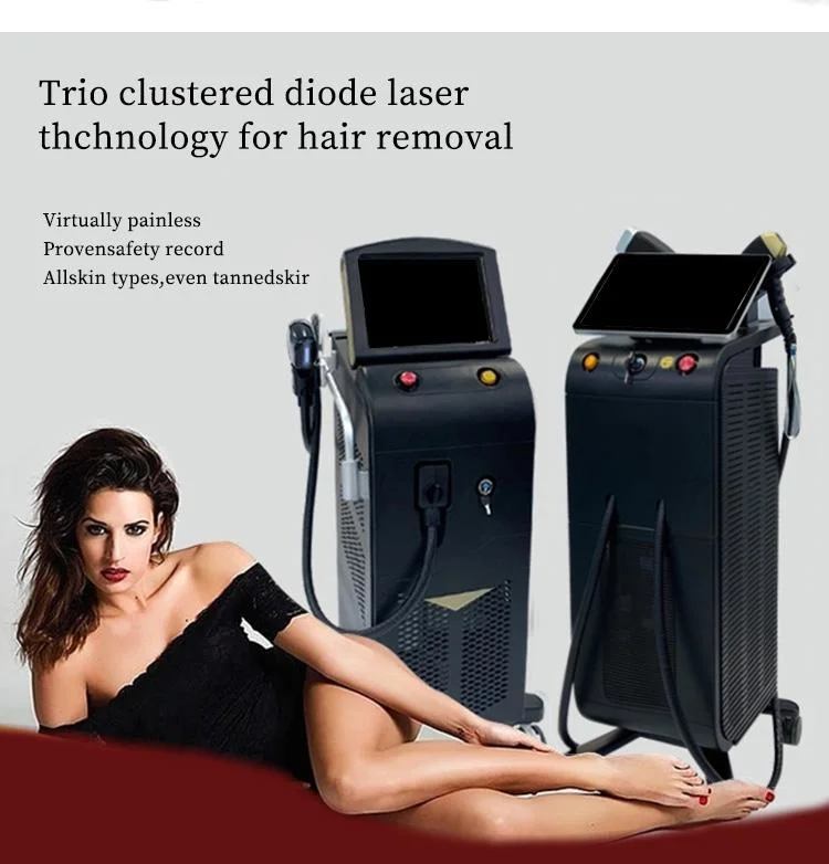 Certification CE 3 longueurs d'onde de 755 810 1064nm Diode Laser épilation permanente de la glace Platinum Épilation Au Laser Salon de l'équipement Diodo 1600W de puissance Laser