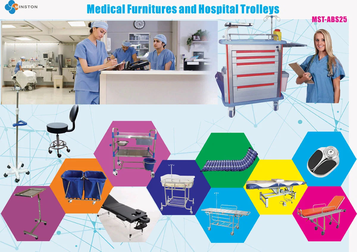 Hospital Equipment Mst-E18 Medical Stainless Steel Trolley