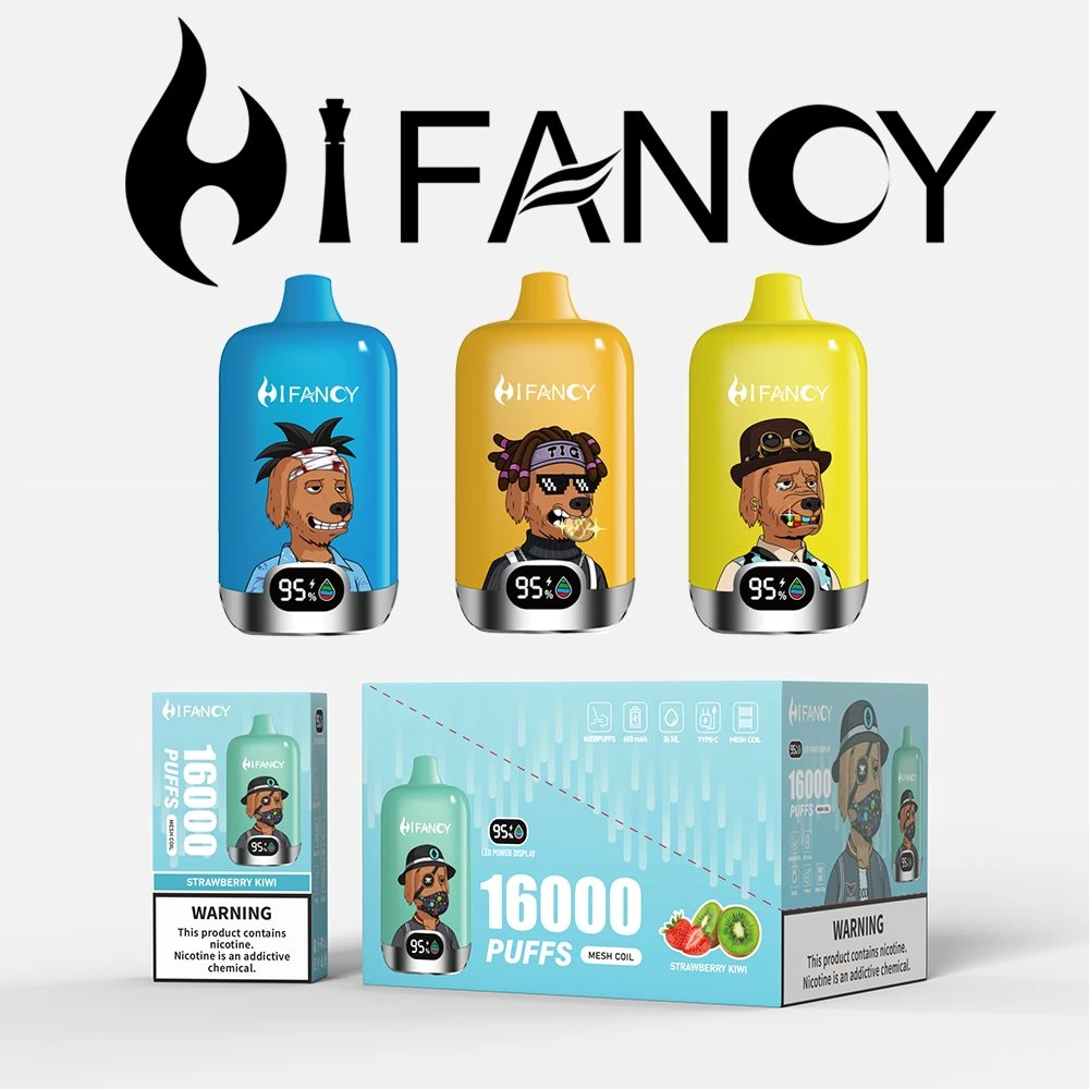 Vape jetable Prix de gros OEM Hifancy 16000 puffs préremplis Paquet de Pod de Wape Bar Fooff Pen Hookah vaper E Hookah Chargeur