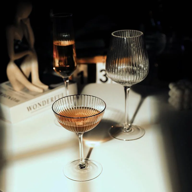 Striped Crystal Red Wine Glass Champagne Tower Couple White Wine Glass