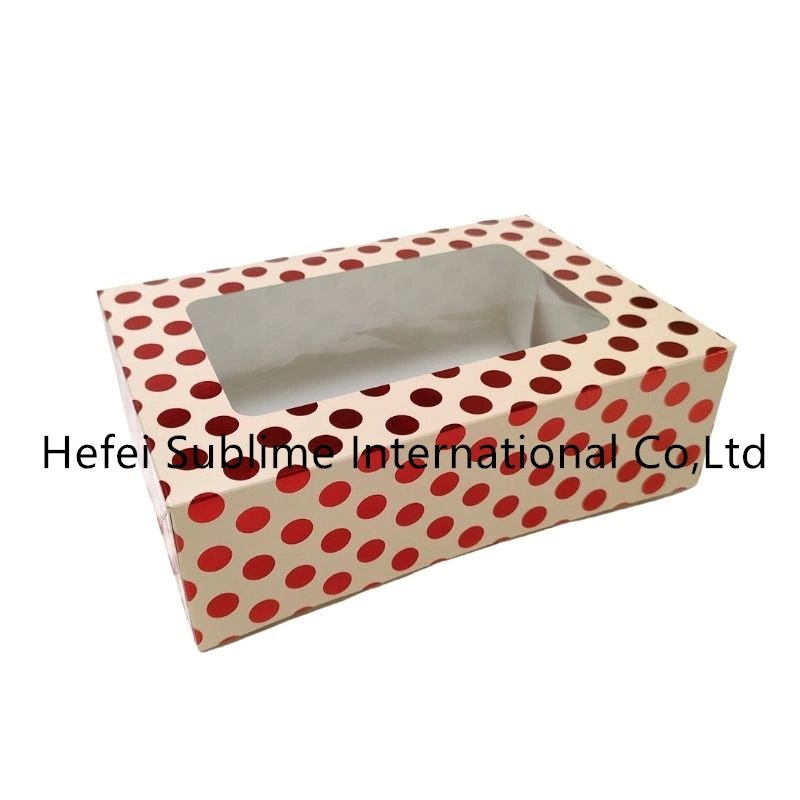 2 PCS Bakery Boxes with Window Cookie Boxes White Card Treat Boxes Small and Big Cake Box for Dessert