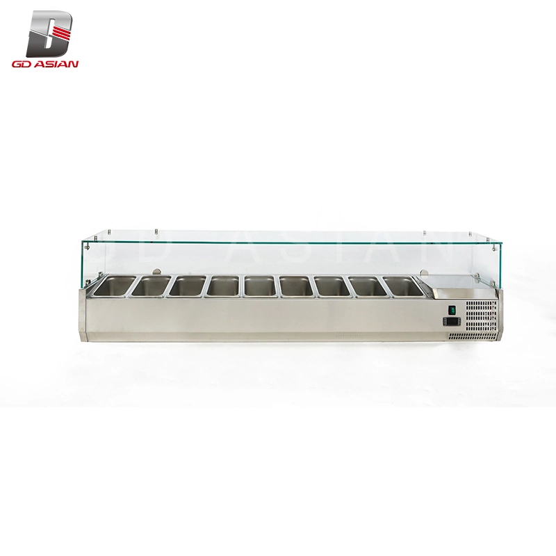 Gn1/4*4 Commercial Countertop Display Refrigerator with Glass Lid