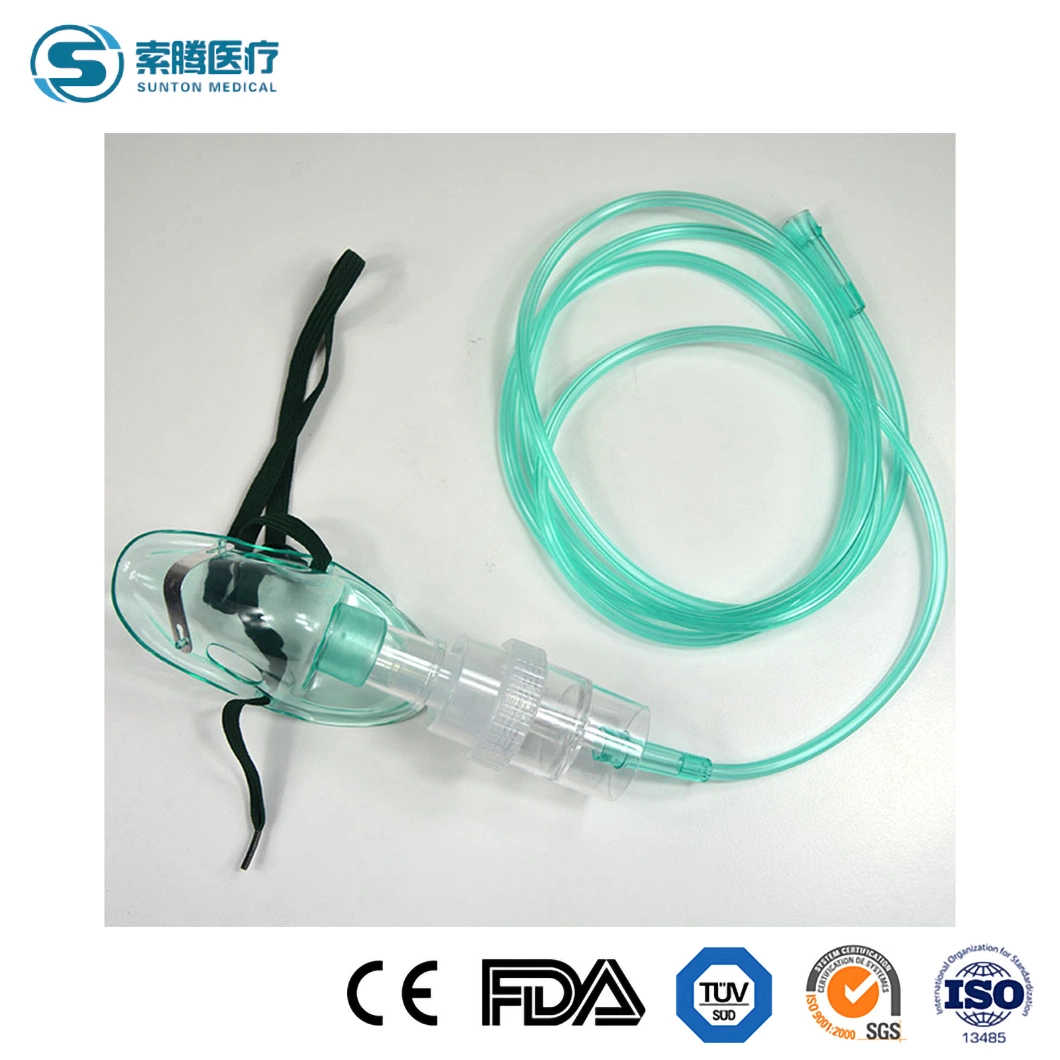 Sunton China Nebulizer Mask Factory 50*38*33 سم 100PCS/CTN Child S Nebulizer قناع الأكسجين قناع الجراحة الطبية المعتمدة من المستشفى الطبي قناع نبيزر الأكسجين