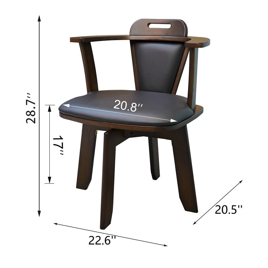Silla giratoria de madera sólida silla de comedor silla de escritorio