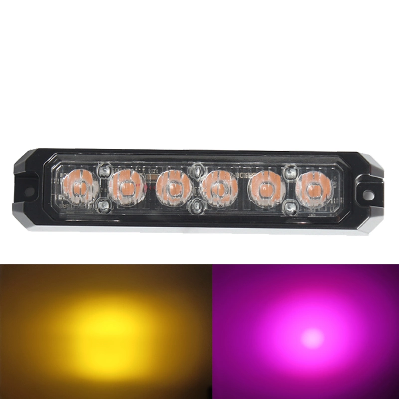 Luz estroboscópica de montaje superficial de LED ámbar púrpura 18W Seguridad de emergencia Luz de advertencia intermitente para vehículos Patrol camiones de bomberos