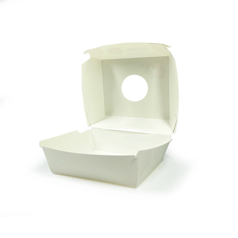 Custom Disposable Food Grade Foldable Cardboard Hamburger Packaging Paper Burger Box