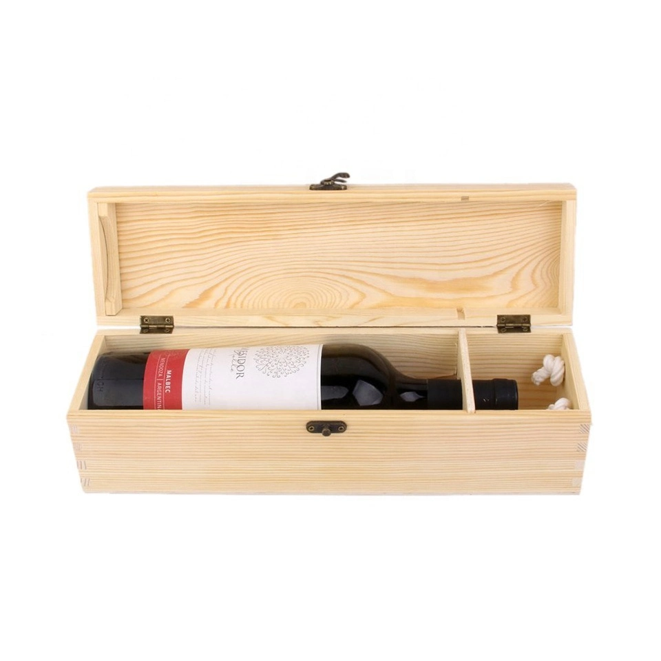 Hot Sell Luxurious Wooden Champagne Wine Box Single Bottled Gift Box