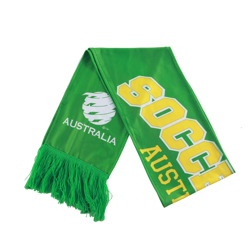 Football Fan Accessories Soccer Custom Made Polyester Maerial Football Scarf Design Soccer Scarf