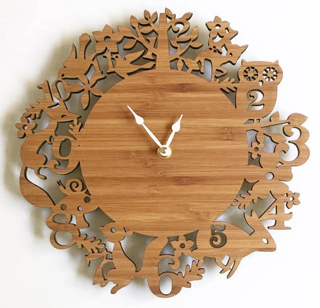 Analog Wall Clock Wooden Bamboo Clock Wood Crafts Wall Clock