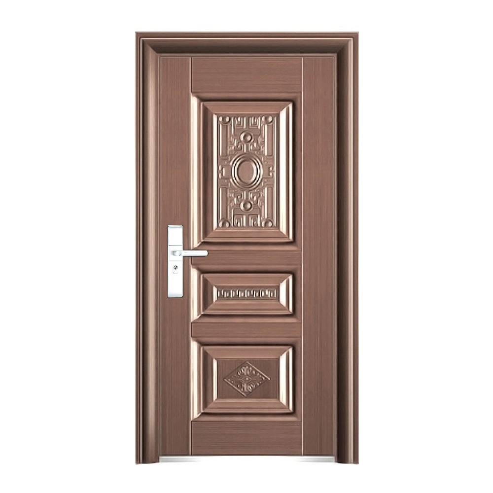 Wood Finish Steel Safety Door Home Door Made in China