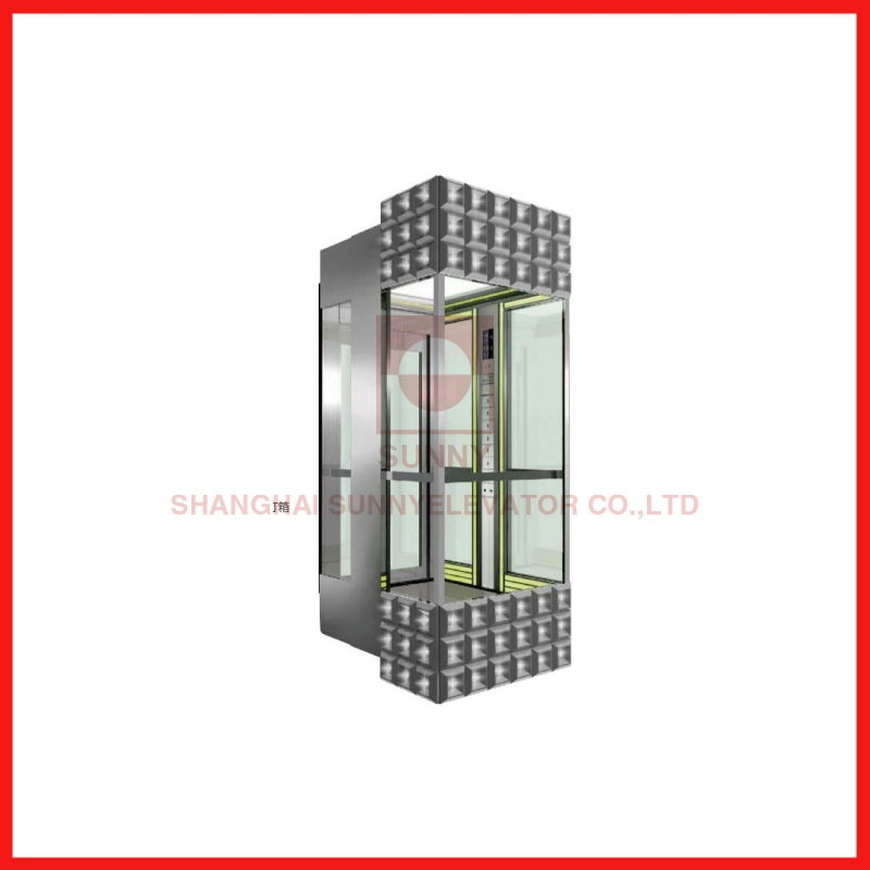 Glass Sightseeing Outdoor Panoramic Elevator 304 Hairline Stainless Steel