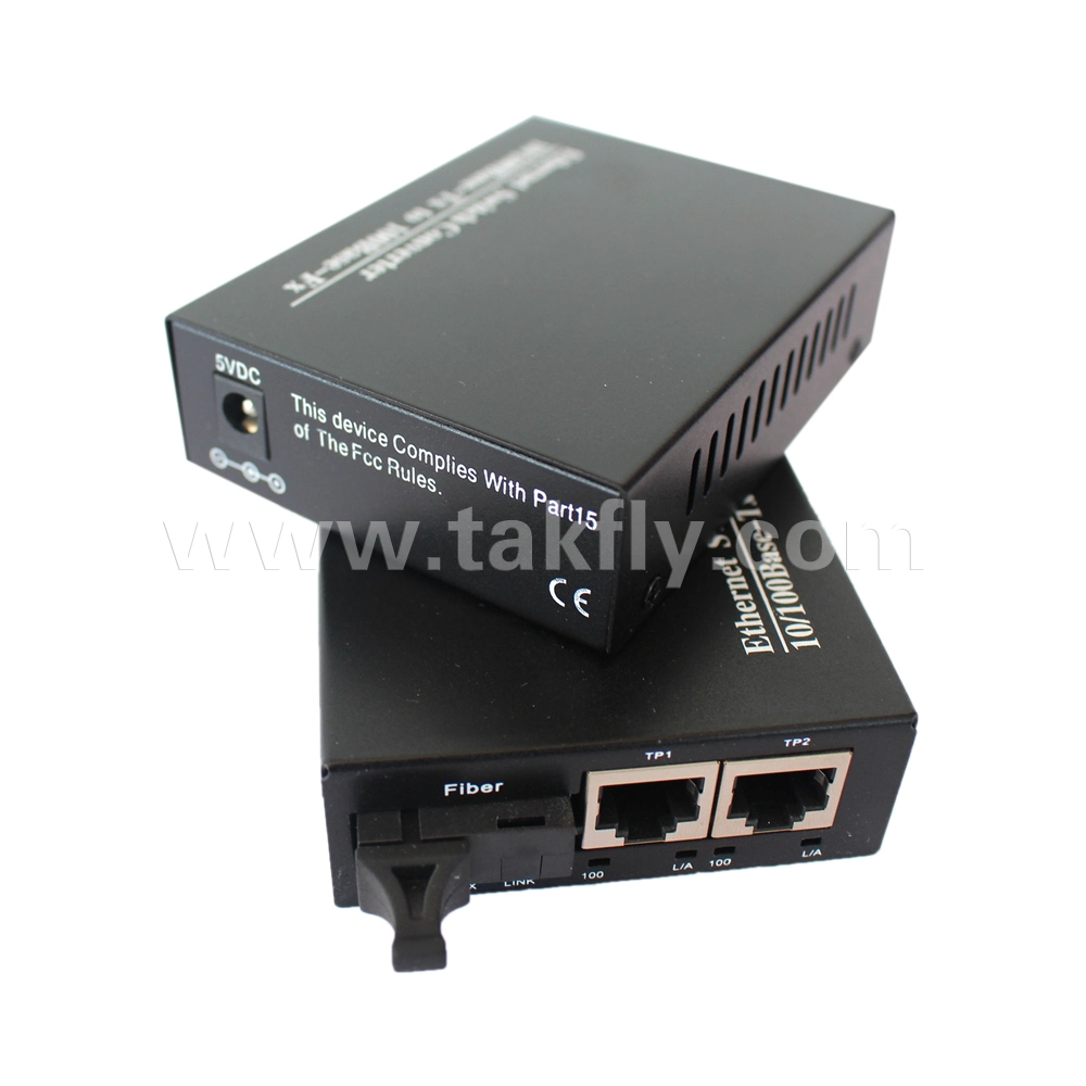 ISO, Ce, FCC Gigabit Fiber Media Converter 2 Port RJ45