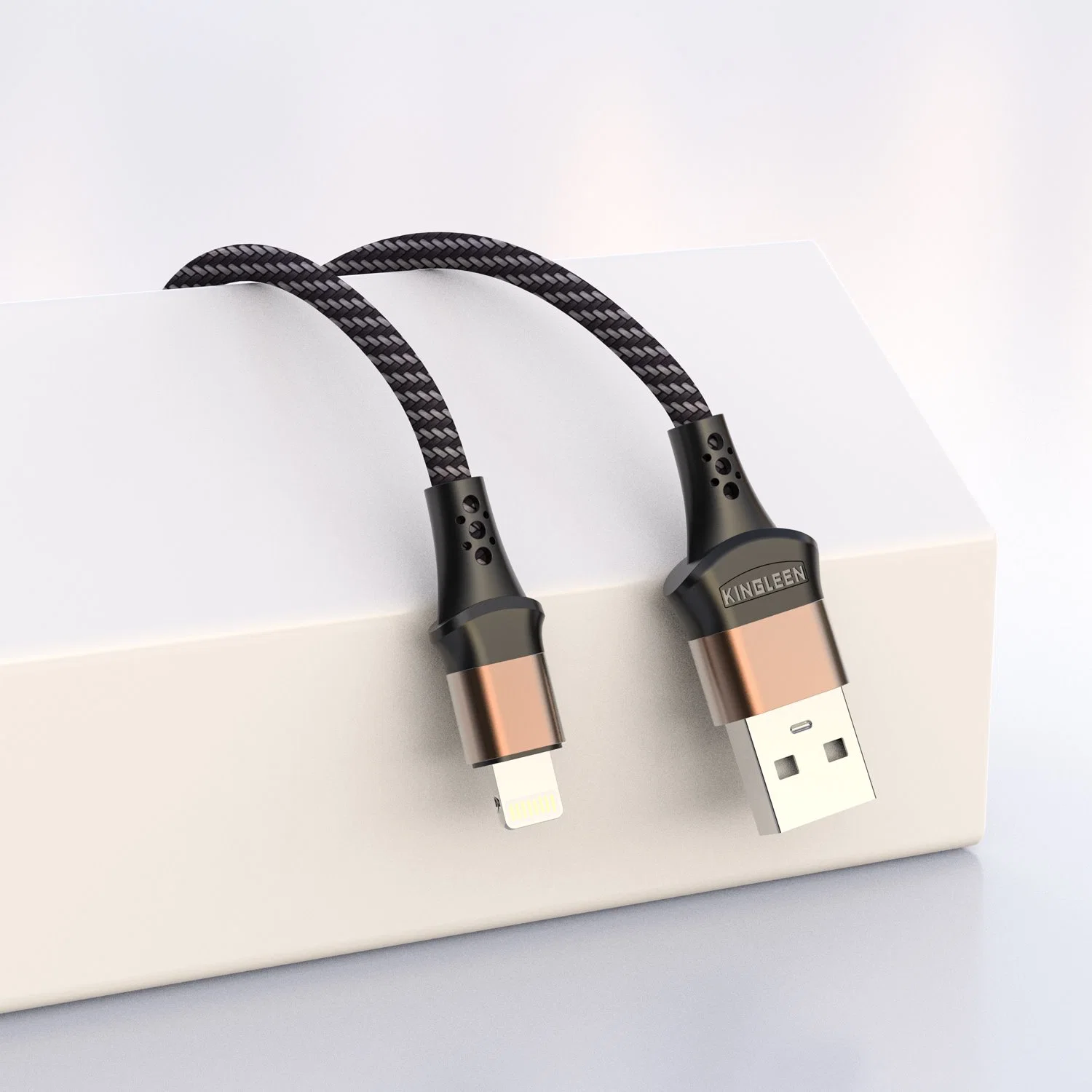 Nylon Braided Metal Head 3.1A Cable Fast Charging Lightning USB Charger Data USB Cable for Iphon