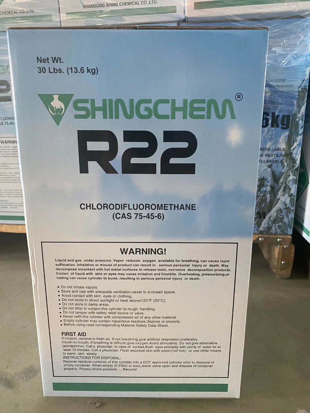 China R22 Hcfc 22 Inflammable Refrigerant Gas Cooling Price High Purity