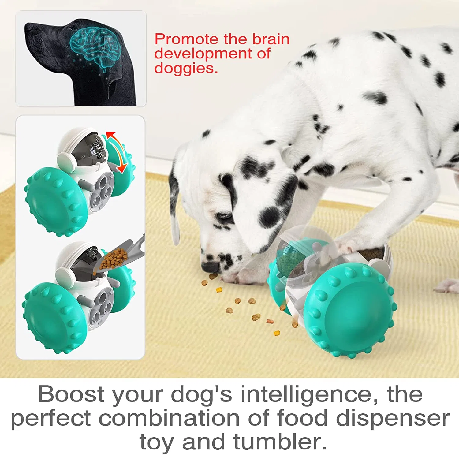 Pet Feeders Toys Dog Treat Dispenser Toys Puppy Interactive Puzzle Toy Doggy Slow Feeder Pet Food Dispensing for Medium