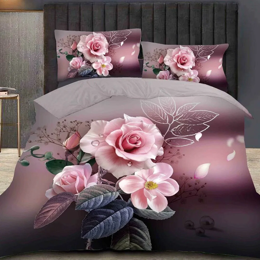 100% Polyester Microfiber Wholesale/Supplier 3D Bedding Set 80GSM- 110 GSM 4-6 Pieces Printed Bed Sheet Set