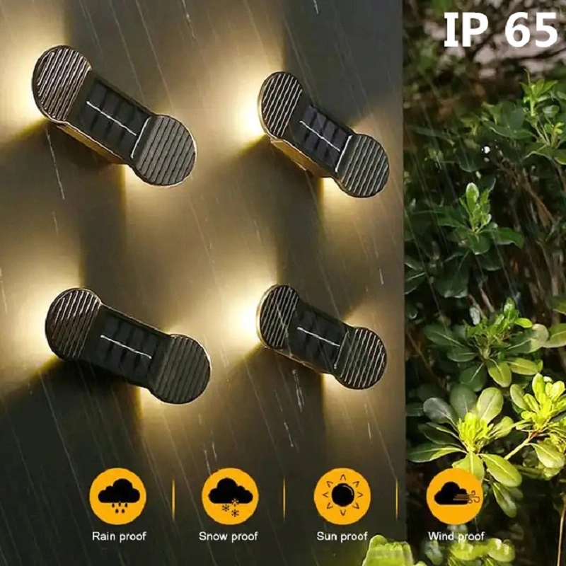 Luces de valla Luz de paso de pared Jardín lámpara solar de ahorro de energía Iluminación LED