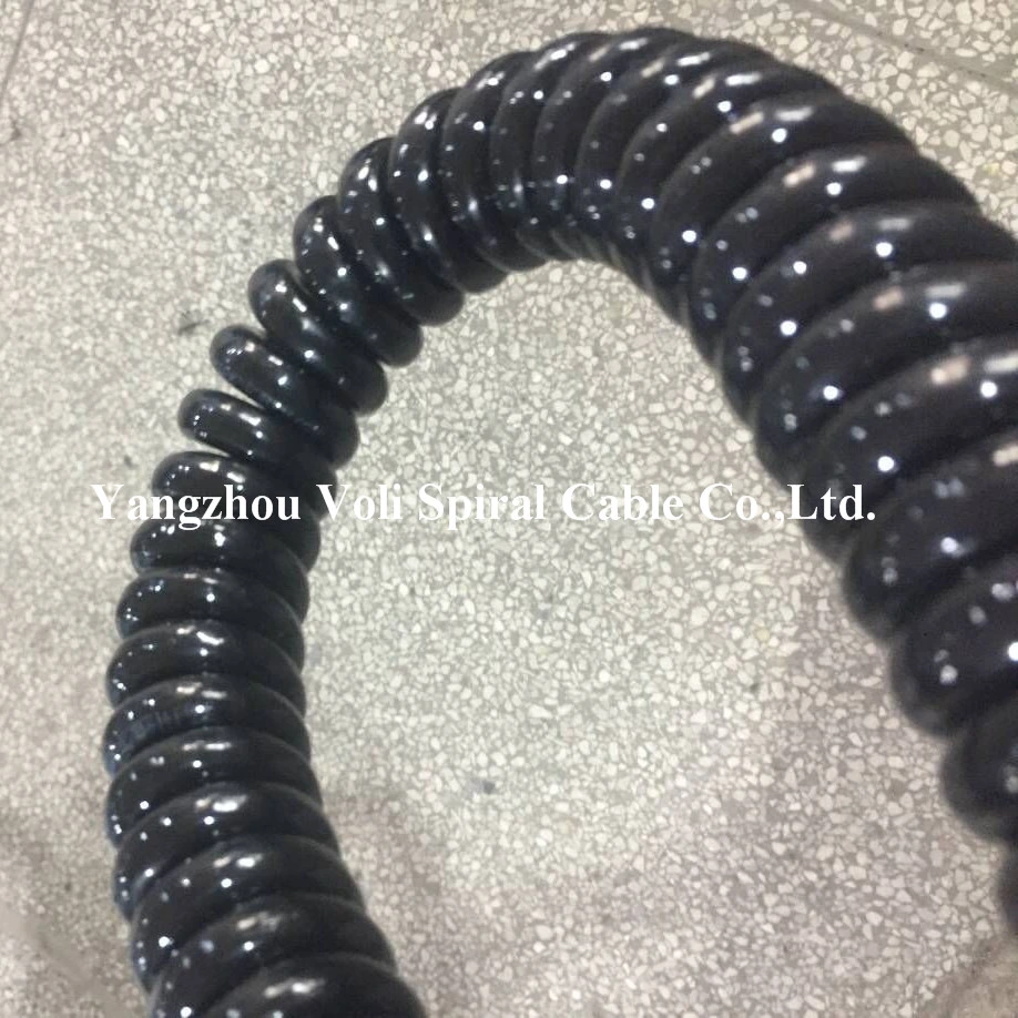 Copper Conductor TPU Sheath 5 Cores Flexible Control Cable Spiral Cable