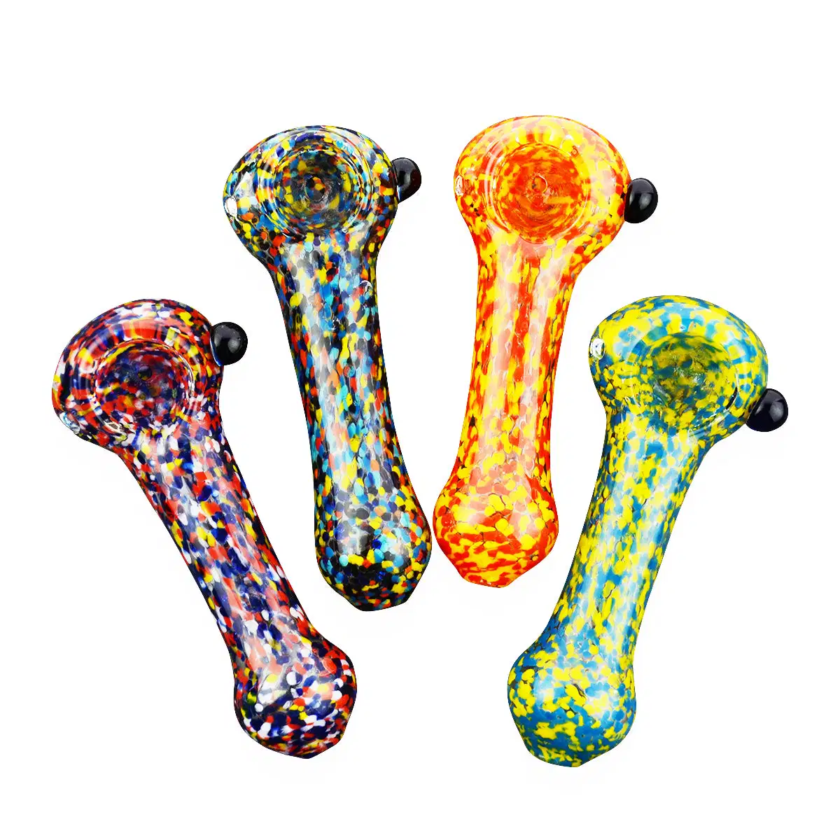 4" Colorful Hand Pipe with Multi Frit Crack Pipe Rolling Paper Shisha