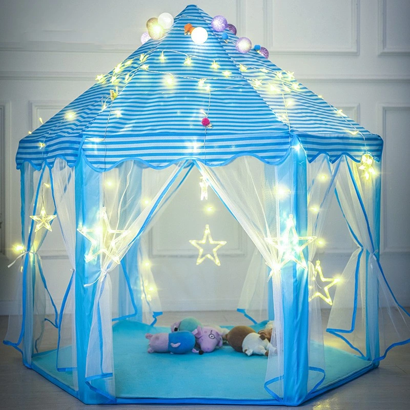 Kids Teepee Girls Pink Blue Princess Castle Tent Beach Tent for Children