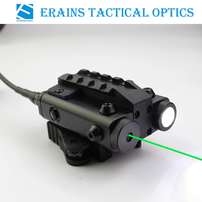 New Compact Square Design Tactical Es-Fx103-LG LED Flashlight Attached with Green Laser Sight