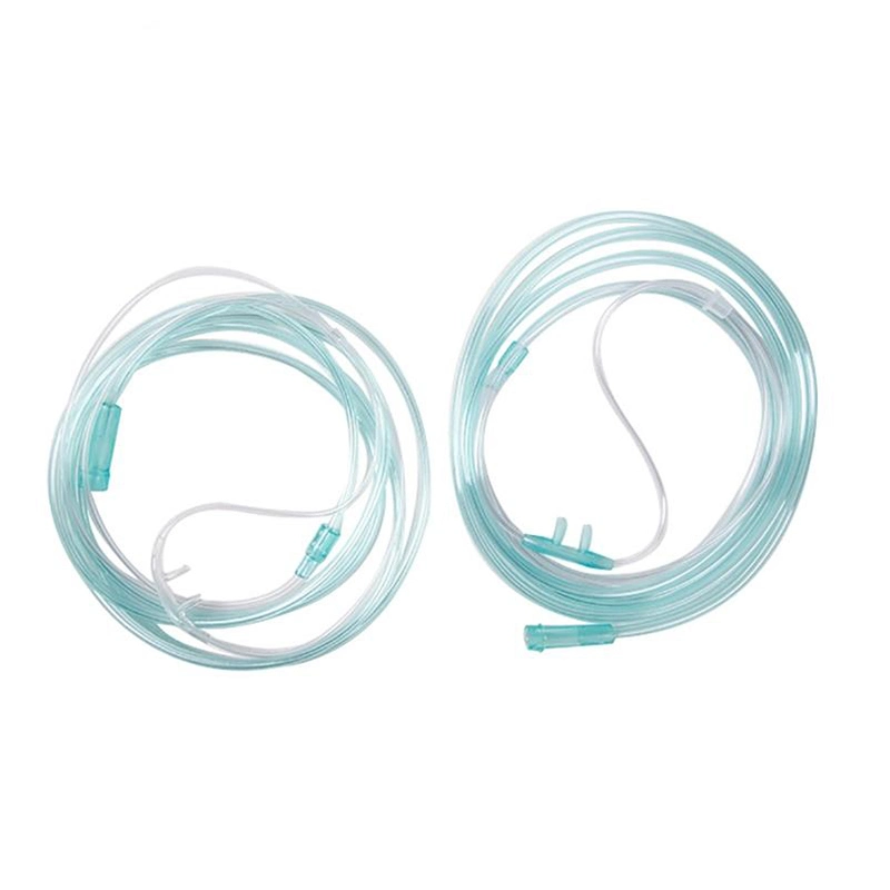 High quality/High cost performance Medical PVC Nasal Oxygen Cannula Tube Transparent Green Straight Flared Curved Tip