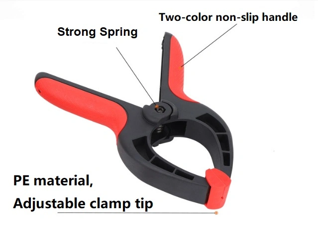 Factory Directly Supply 4-Inch Plastic Two-Color a-Frame Clip Nylon Spring Clips Woodworking Quick Fixing Fixture