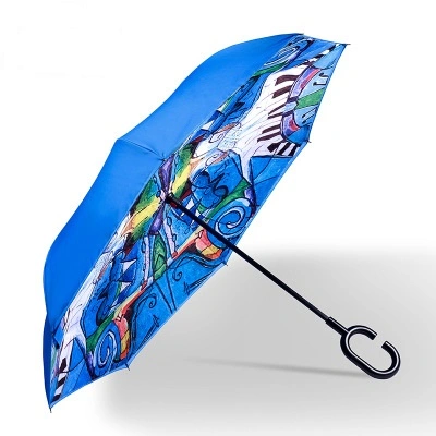 Custom Logo Reverse Umbrella Upside Down Double Layer Inverted Umbrella