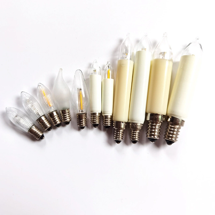 T10 T15 T20 Candle Light, E10 C6 C16 12V 24V Christmas Decorations Outdoor LED Filament Lamp Christmas Bridge Light Bulb