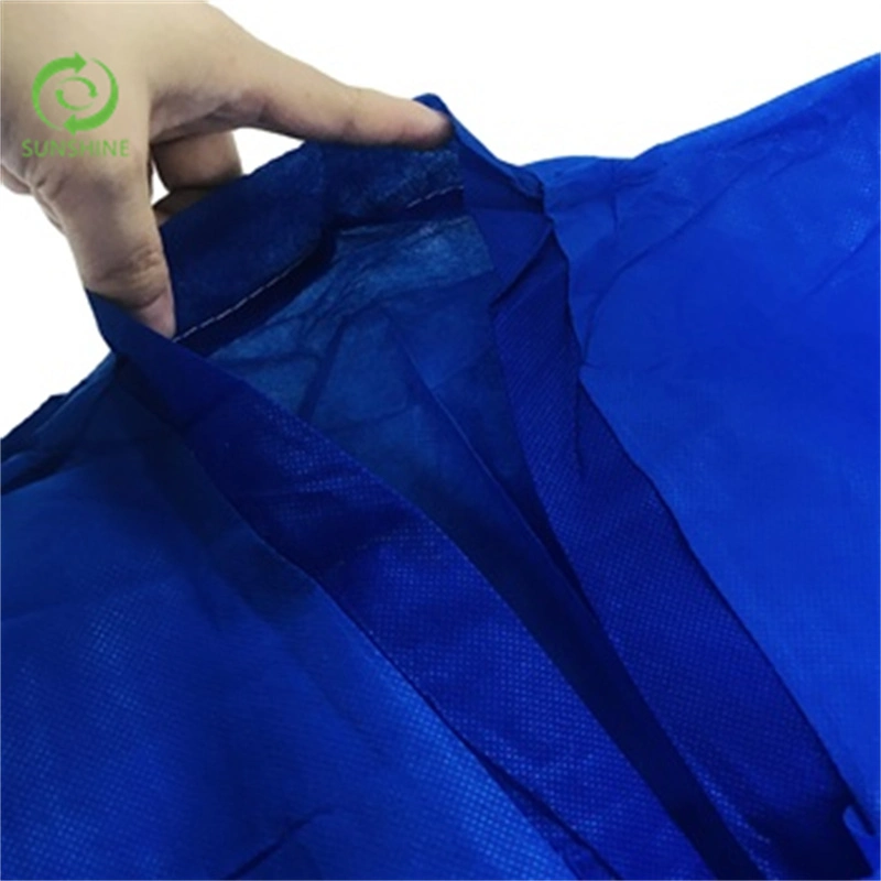 Vêtements de protection CPE Bleu soleil vêtements jetables EPI usine non Sécurité médicale non tissée peinture de combinaison jetable SMS isolation Gown