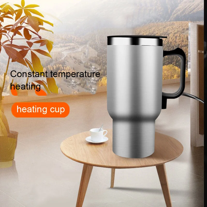 Stainless Steel DC 12V Electric Car Vehicle Heating Kettle Tumbler Cup Mug