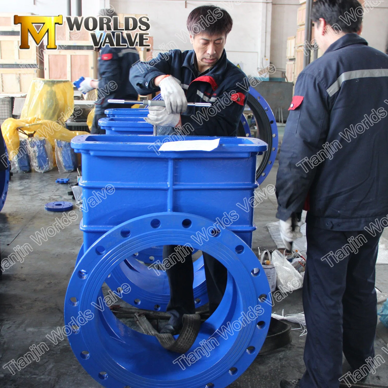 Double Flanged Wedge Gate Valve with Bevel Gearbox ANSI/DIN/API/Awwa/BS