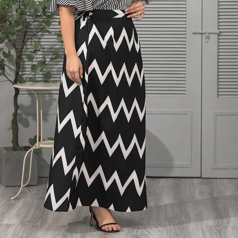 Plus Size Striped Printed Loose Spring Summer Autumn Winter for Women Skirts