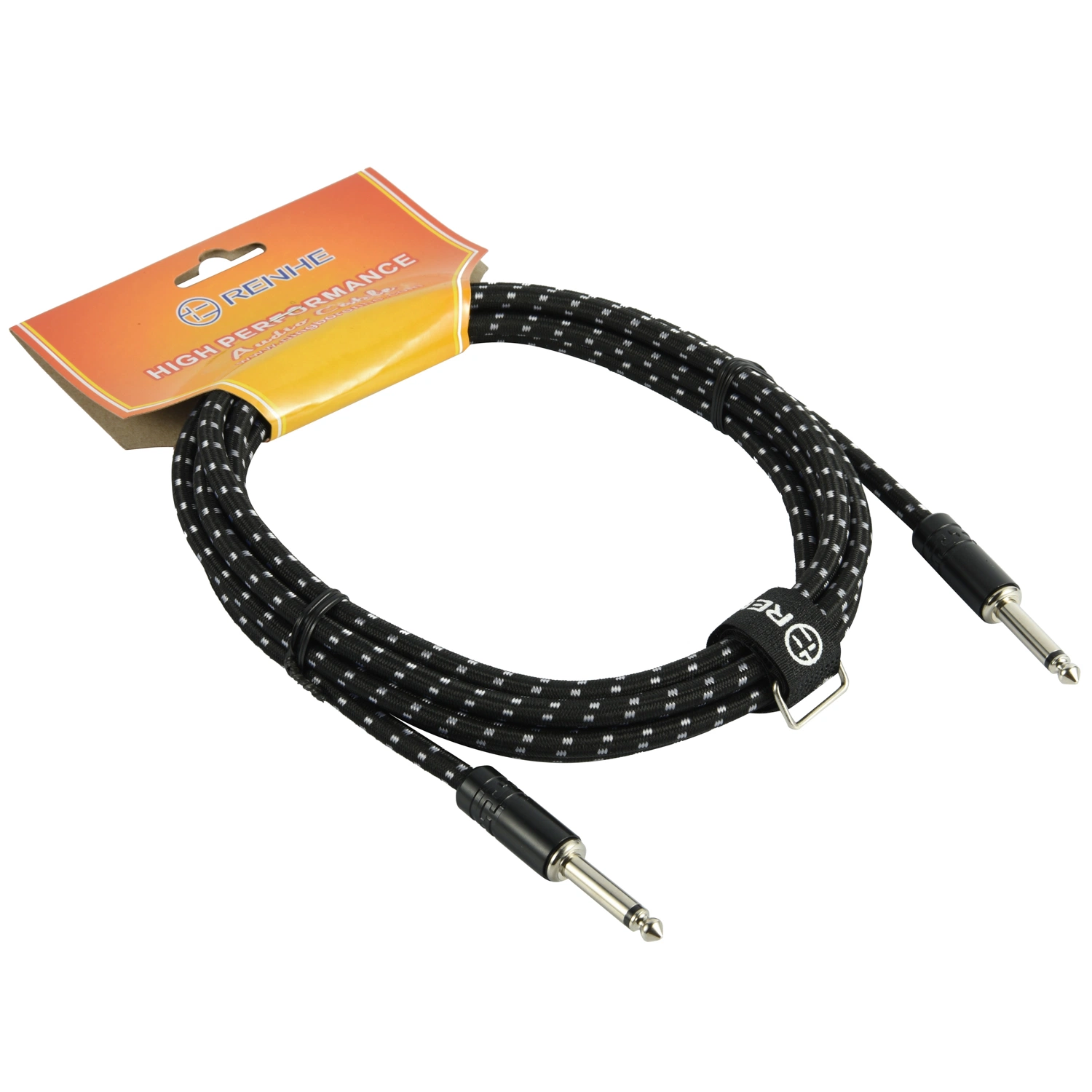 Cable de guitarra de 10 pies de Nylon 1/4 de pulgada de oro de 6,35 mm directamente a Ts Ts guitarra eléctrica y cable de audio Bass Professional021