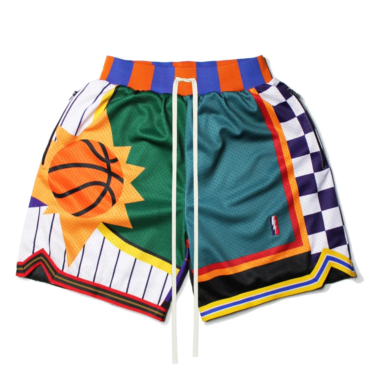 Mayorista Custom Print Logo Shorts de baloncesto con costura malla bordado Hot Press Print Men&amp;rsquor; S Fashion Shorts