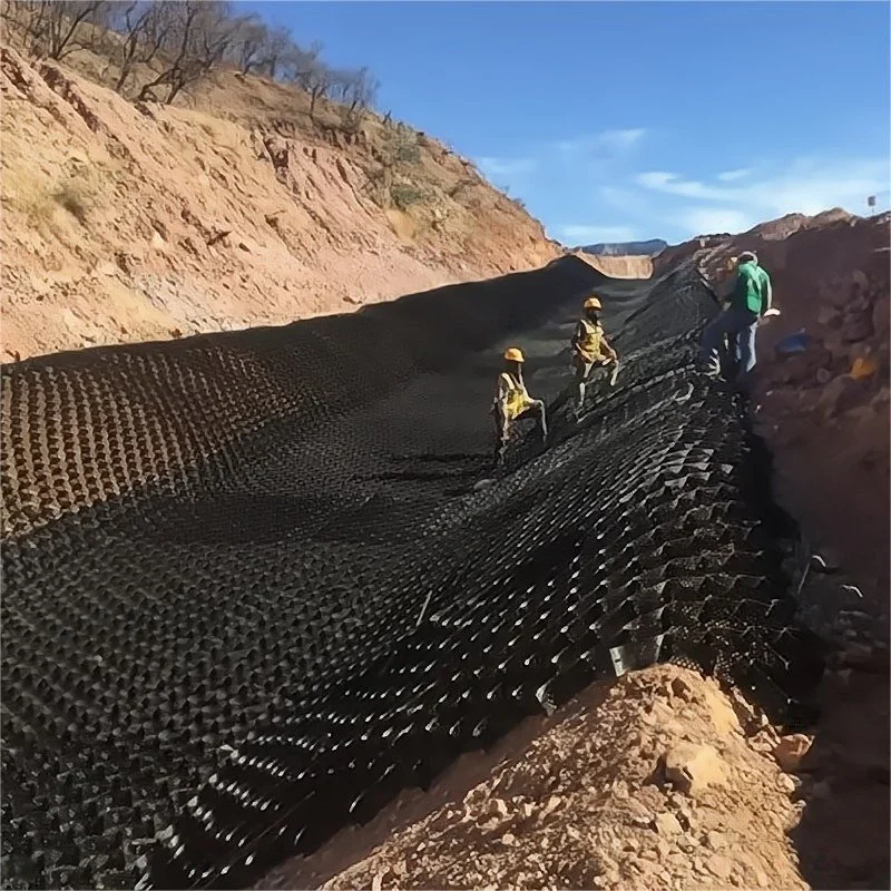 Plastic Sheet Textured and Perforated HDPE Geocells for Slope Protection