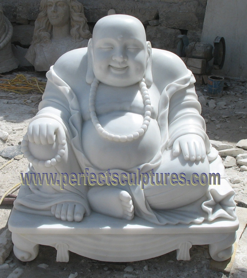 Customized Feng Shui Stone Statue Marble Laughing Buddha Sculpture for Garden Home Decorative (SY-T145)