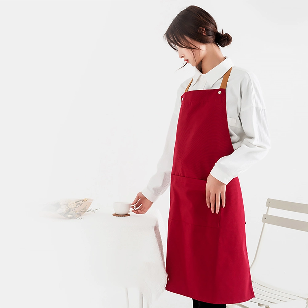 Washable Denim Chef Bib Apron with Name Tag