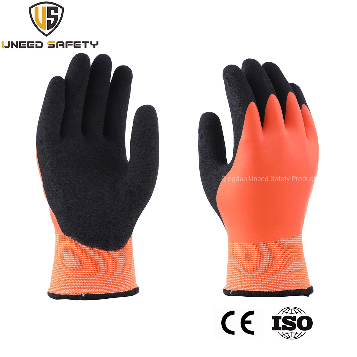 Hi-Vis Winter Warm Acrylic Liner 3/4 Dipped Crinkle Latex Coated Safety Work Protective Working Glove