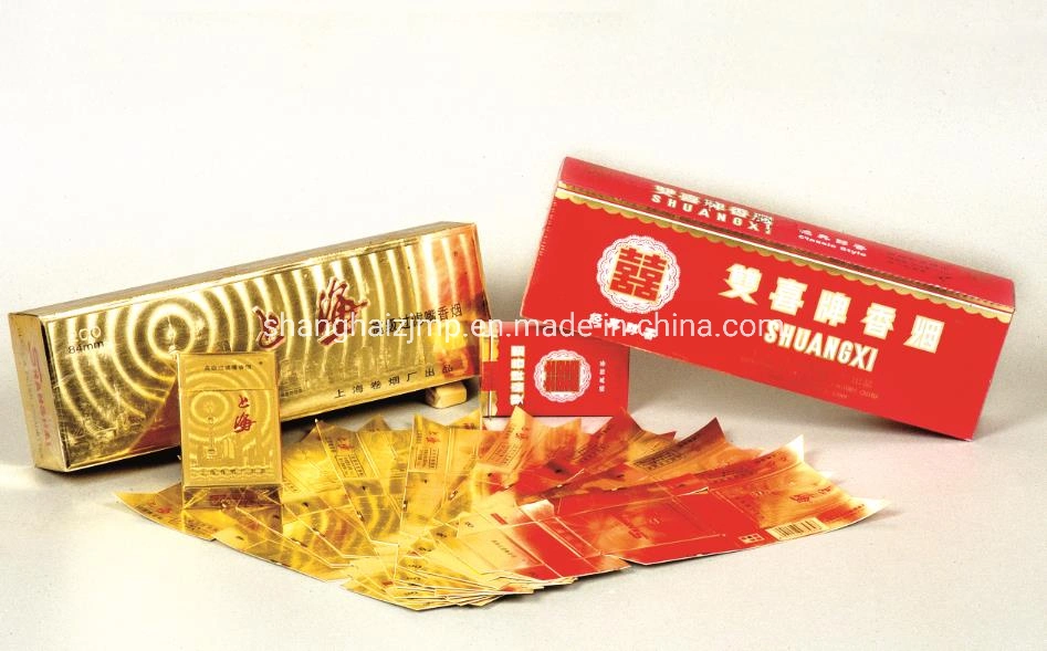 Golden Light Pillar Metallized Paper for Cosmetic Packaging