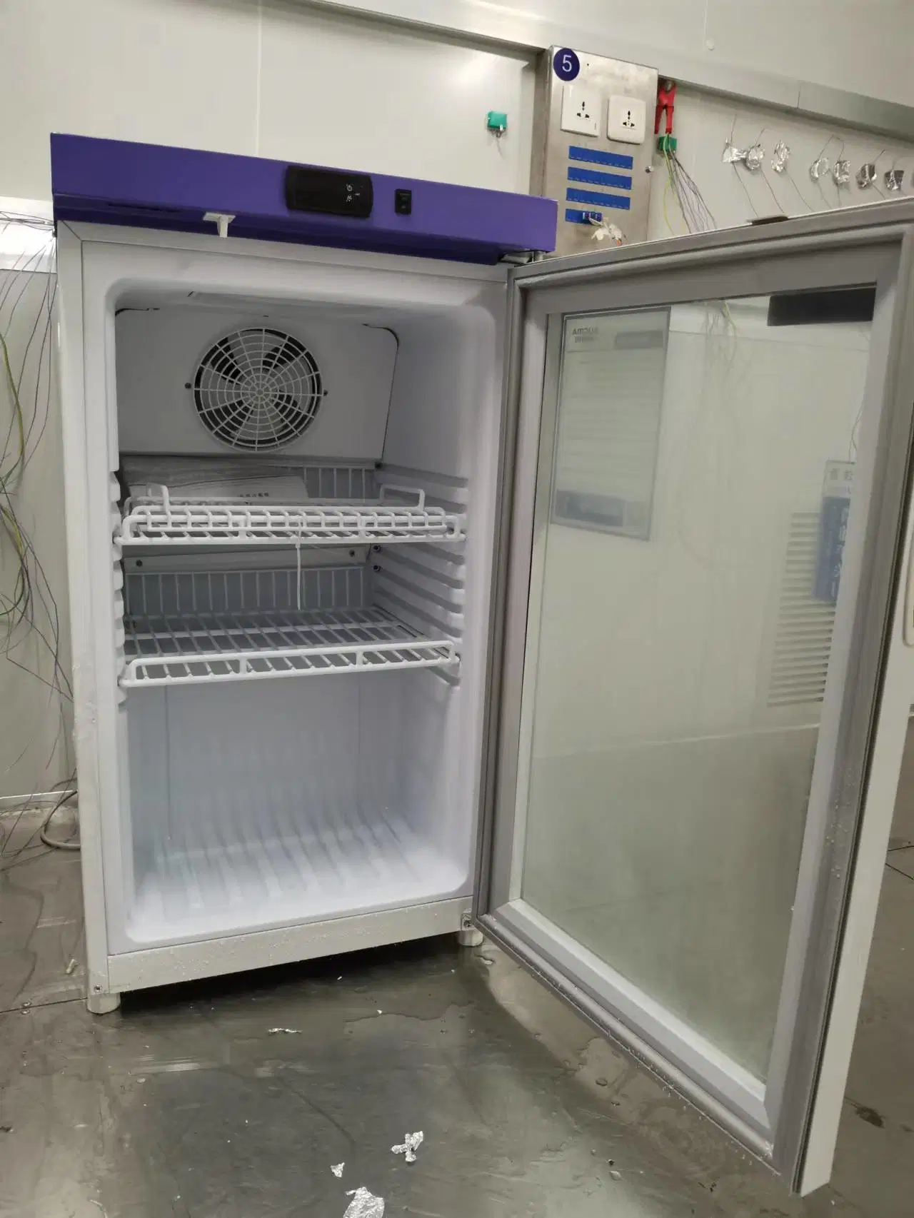 80L, Puerta de vidrio refrigerador de acero inoxidable máquina barata usada médica, Hospital médico, Farmacia refrigerador, refrigerador médico