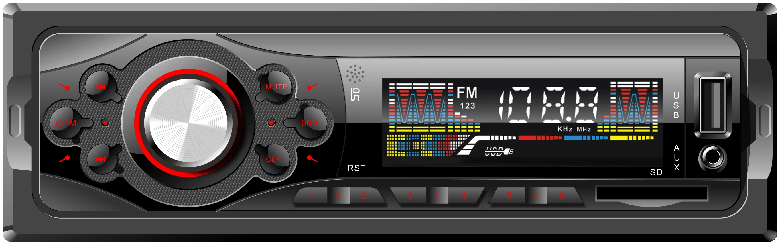 Fixed Panel Car MP3 Player, High Sensitive FM Receiver