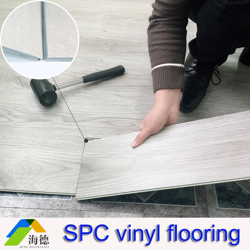 4mm Non-Slip resistente al agua haga clic en Baldosas de Vinilo de lujo de PVC plastificado Piso Spc sin pegamento