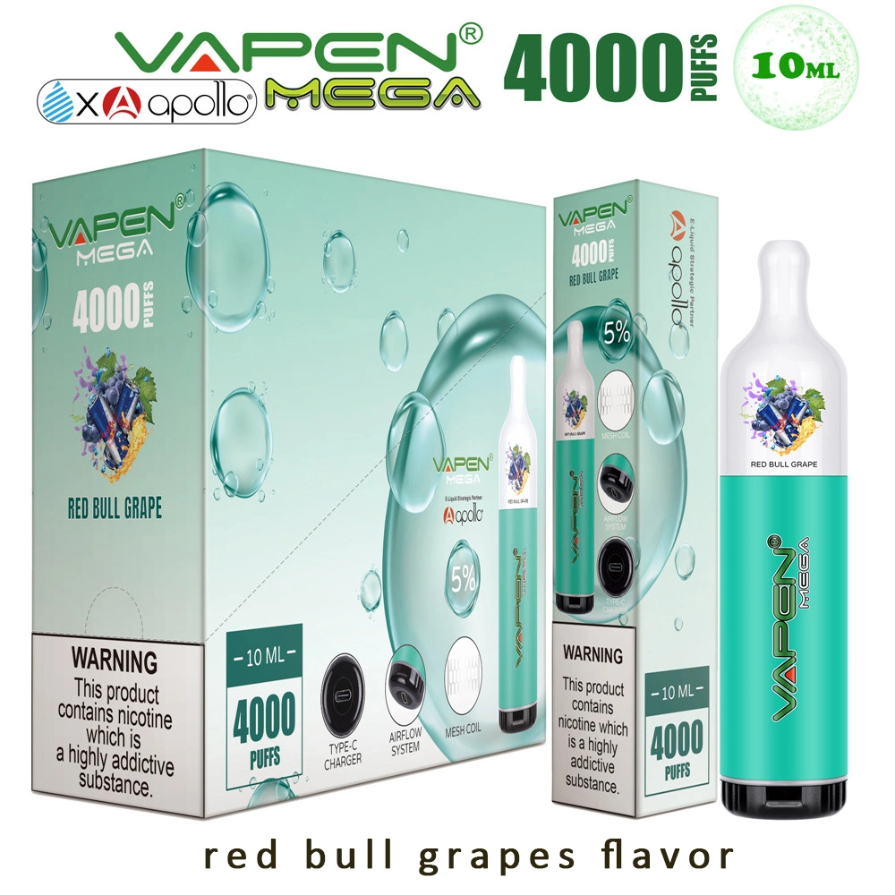 Tipo de humos Vapenmega-C Batería recargable del Lio Boom 4000 inhalaciones Vapes Puffbars fumar